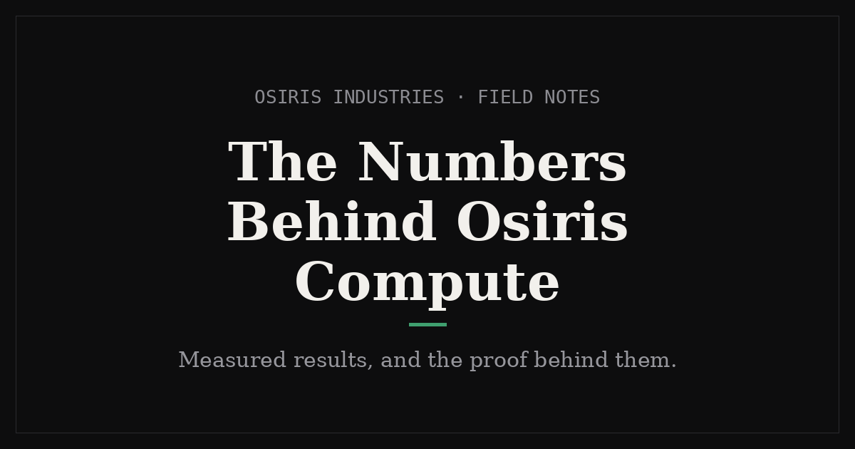 The Numbers Behind Osiris Compute